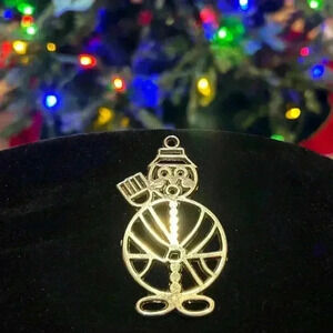 Modern Minimalist Art Snowman Pendant